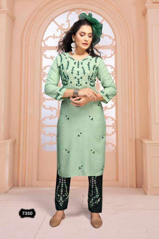 Fashion Talk Divya  Ethnic Wear Rayon Kurti With Bottom Collection